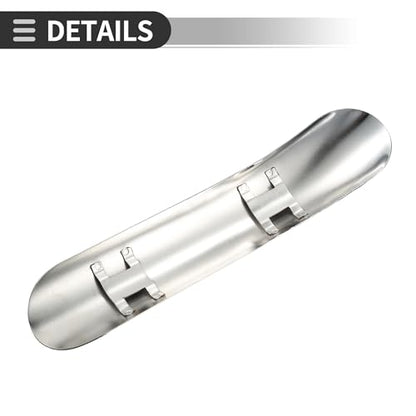 Motoforti Universal Motorcycle Exhaust Pipe Heat Shield Curved Motorbike Heat Insulation Cover, 265x55mm, Durable, Stainless Steel, Silver Tone, 1 Set - color: Silver Tone