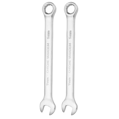 HARFINGTON 2pcs Combination Wrench 9mm Metric 12-Point Box and Open End - size: 9mm