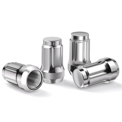 GAsupply 12x1.25 Lug Nuts 6 Spline Chrome, 1.38" Tall Cone Seat, 4Pcs - color: Silver, size: M12x1.25, style: 4 Pack-1.38" Tall