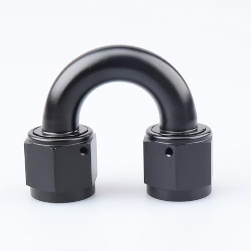 AC PERFORMANCE -8 AN Female to -8 AN Female 180 Degree Swivel Coupler Union Fitting Adapter Aluminum Black - color: Black 180, size: 8AN