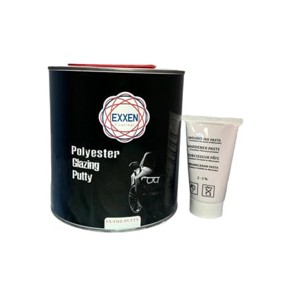 F115 Polyester Soft Glazing/Finishing Putty 2 Liter w/Cream Hardener, Smooth Finish and Easy Sanding