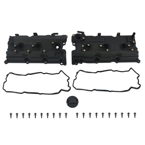 Dual Valve Cover Set with Gasket Compatible with Pathfinder QX4 3.5L 02-03