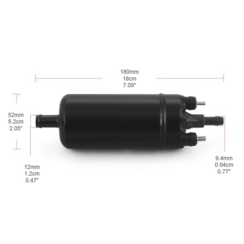 Dyno Racing High Pressure Fuel Pump Universal External in Line fuel pump 12V Electric Fuel Injection Pump Compatible with 0580464070 0580453911 0580463017 0580464023 0580463011
