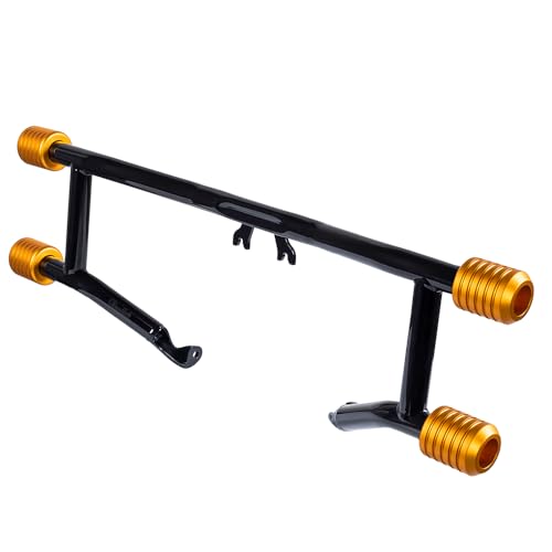 Advanblack Protek Two Step Highway Peg Crash Bar with CNC Slider Fit for 2014-2025 Harley Touring Road Glide Street Glide Electra Glide – Engine Guard Performance Upgrade (Gold CNC) - color: Gold CNC