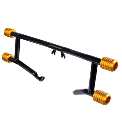 Advanblack Protek Two Step Highway Peg Crash Bar with CNC Slider Fit for 2014-2025 Harley Touring Road Glide Street Glide Electra Glide – Engine Guard Performance Upgrade (Gold CNC) - color: Gold CNC