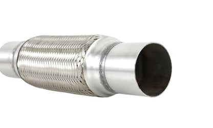 2.25" X 8" /12" Universal Stainless Steel Exhaust Flex Pipe， Double Braid Exhaust Flex Tube For Heavy Duty and Cars - size: 2.25”X8"/12"