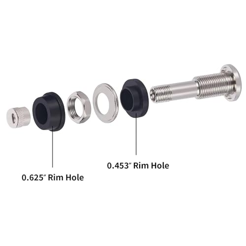 50 Pack TR416 Metal Valve Stems Outer Mount Fits .453" & .625" Rim Holes Long 1 1/2", Silver - 50 Pack (TR416-50 Pack) - size: TR416 - 50 Pack