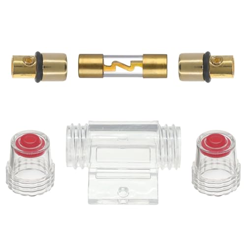 VEXUNGA 4-8 Gauge AWG Inline 100 Amp Fuse Holder with 100A AGU Fuses for Car Audio Alarm Amplifier Subwoofer in-line Fuse Holders (100Amp) - size: 100A