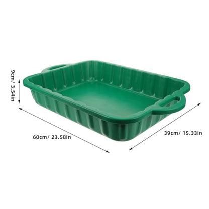 Veemoon 2.38 Gallon (9L) Oil Drain Pan, Plastic Anti-Splash Drain Container with Handle, Heavy Duty Leakproof Oil Change Drip Catcher Transmission Coolant Fluid Collector for Garage DIY Mechanics