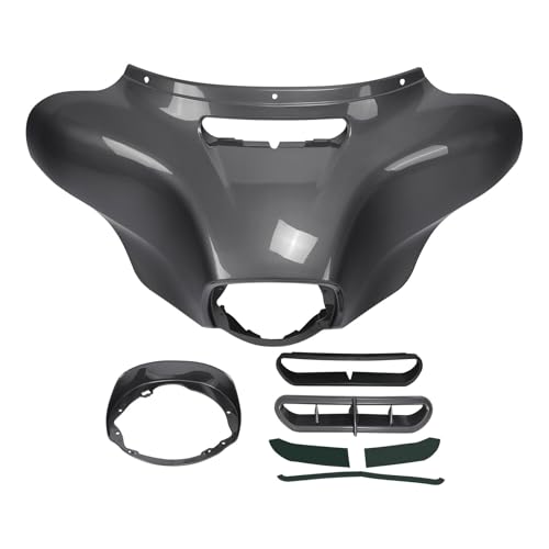 HR3 Gauntlet Gray Metallic Batwing Outer Fairing Body + Vent Trim Compatible with 2021 Street Glide Special FLHXS Ultra Limited FLHTK - color: Gauntlet Gray Metallic