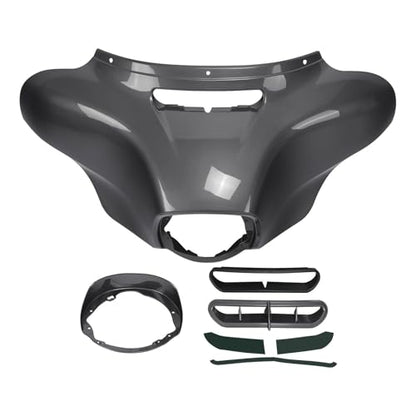 HR3 Gauntlet Gray Metallic Batwing Outer Fairing Body + Vent Trim Compatible with 2021 Street Glide Special FLHXS Ultra Limited FLHTK - color: Gauntlet Gray Metallic