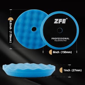 Buffing Polishing Pads, ZFE 7Pcs 6"(150mm) Waffle Foam Buffing Pads Polishing Pads Wool Pad Kit for 6Inch Backing Plate RO/DA/GA Car Polisher Boat Compounding, Polishing and Waxing - color: 7Pcs 6Inch Waffle Polishing Pad, size: 6 Inch (150mm)