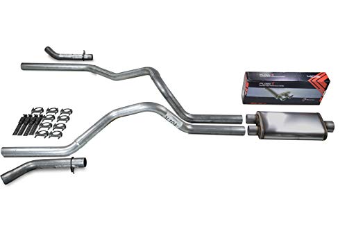 Truck Exhaust Kits - ShopLine Dual Exhaust System 2.5" Aluminized Pipe - color: Corner Exit No Tips