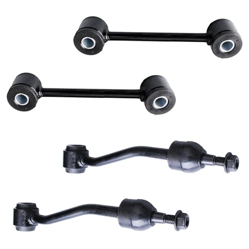 K3197 K80244 Front Sway Bar End Links and Rear Stabilizer Bar Link Kit for Jeep Wrangler 1997-2006, Suspension Stabilizer Bar End Links, Front Rear Sway Bar Link Kit for Jeep TJ 1997-2006 - 4pc - color: K3197 K80244