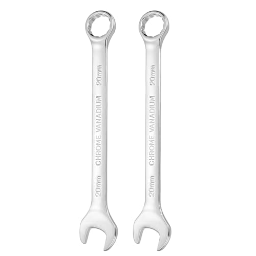 HARFINGTON 2pcs Combination Wrench 20mm Metric 12-Point Box and Open End - size: 20mm