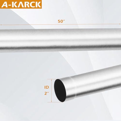 A-KARCK Straight Exhaust Pipe 2" OD, Mild Steel 50" Long Mandrel Exhaust Tube, Custom Your Own Exhaust System - size: 2", style: 50 INCH