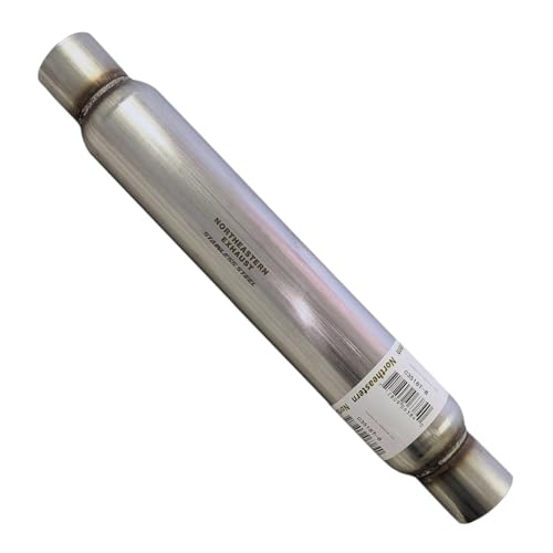 | Stainless Steel 2.5" Inches Straight Universal Glasspack Muffler Resonator (2.5" ID/OD x 23" Long) | Automotive Replacement Part - size: 2.5" ID/OD x 23" Long