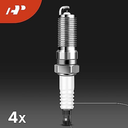 A-Premium Set of 4 Ignition Coil Pack and Iridium Spark Plugs - color: Black
