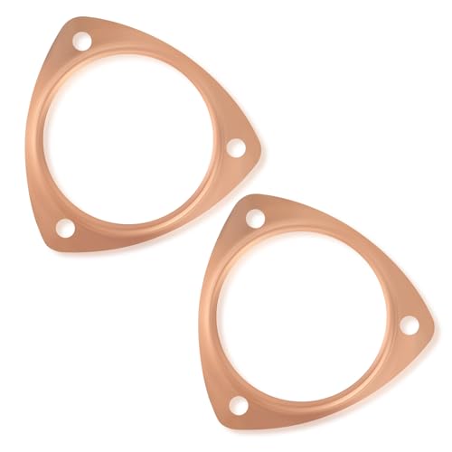 carleef 2PCS 3.5"" Exhaust Gasket,Copper Exhaust Flange for Header Gasket & Collector Gasket,Car Accessories Exhaust Pipe Gasket Compatible with BBC/SBC,Automotive Exhaust Systems & Parts (3.5"") - color: 3.5"