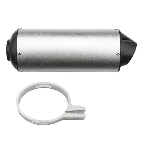 28MM 1.1" Exhaust Muffler,Motorcycle Exhaust Silencer Pipe For 50cc 70cc 90cc 110cc 125cc 150cc 160cc Taotao Sport-B Dirt Pit Bike ATV Quad-Silver - color: 28mm Silver