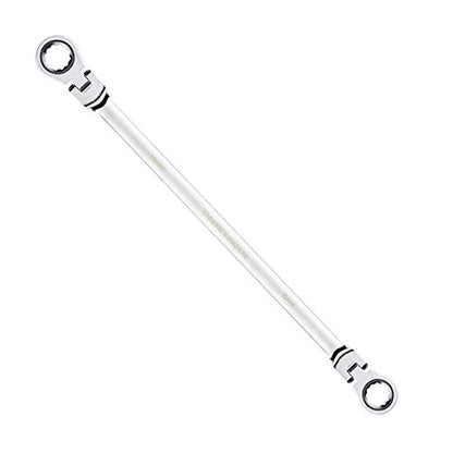 BULLTOOLS Flex-Head Extra Long Ratcheting Wrenches Double Box End Chrome Vanadium Steel 72-Tooth Wrench with Metric 8 mm x 10 mm - size: 8mmx10mm