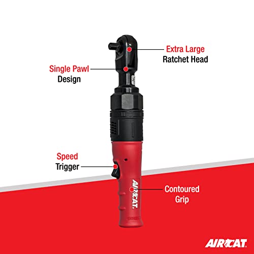 AIRCAT 805-HT 3/8" High Torque Ratchet Wrench, 180 RPM - size: 3/8-Inch