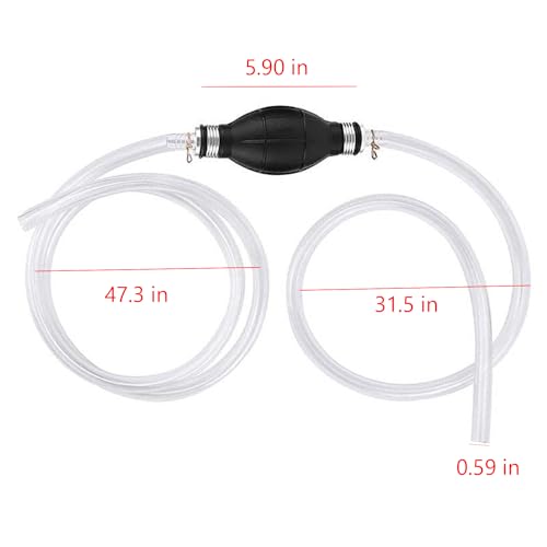 Gas Siphon Pump, Hand Siphon Pump for Gasoline Transfer Manual Siphon Pump for Water Fish Tank, Fuel Siphon Pump for Gasoline. (Gas Siphon Hose Included)