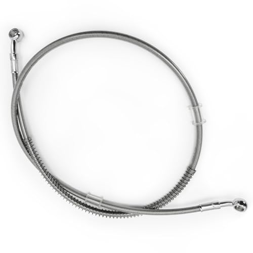 Motorcycle Hydraulic Braided Brake Line, Stainless Steel Brake Hose, Universal Brake Clutch Fluid Line for Motorcycle, Moped, ATV, Go-Kart and Dirt Bike (Silver, Length 120 cm/47.2'') - size: 120cm/47.2''