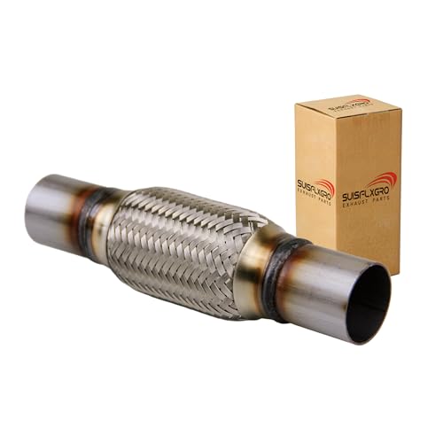 Exhaust Flex Pipe Universal Type 100% Stainless Steel For Heavy Duty and Cars (1 PC, 1.75X6X10) - size: 1.75X6X10