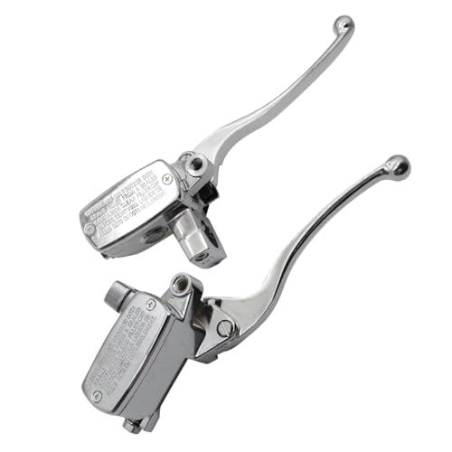 GXARTS 1 Pair Brake Master Cylinder Set Clutch Chrome Levers Compatible with Honda Shadow VTX1800 Compatible with Kawasaki Vulcan for Yamaha Road Star for Suzuki 1990-2007 25mm Left & Right