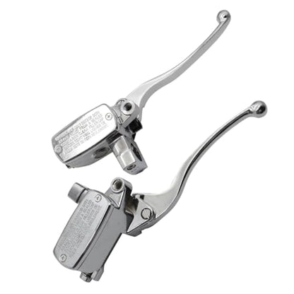 GXARTS 1 Pair Brake Master Cylinder Set Clutch Chrome Levers Compatible with Honda Shadow VTX1800 Compatible with Kawasaki Vulcan for Yamaha Road Star for Suzuki 1990-2007 25mm Left & Right