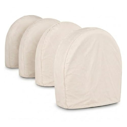 LAUCO Canvas Wheel Tire Covers Set of 4, Absorbs Water and Oil - Protector for RV, Auto, Truck, Car, Camper, SUV, Trailer, Suitable for 27.5 inch Diameter Tire 50818