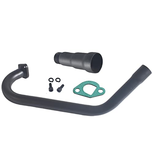 SJVLXHI 3 Stage Exhaust Header Pipe For Coleman Powersports CT200U BT200X CT200u-ex,212cc 196cc/6.5HP Go Kart and Gas Mini Bike Black - color: 3-bend Black, size: Exhaust tip 1