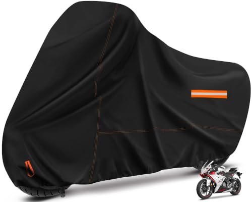 Enzeno Motorcycle Cover Waterproof Motorcycle Rain Tarp Outdoor Storage - size: 245x105x125 cm