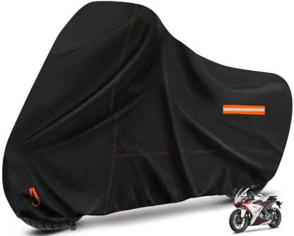 Enzeno Motorcycle Cover Waterproof Motorcycle Rain Tarp Outdoor Storage - size: 245x105x125 cm