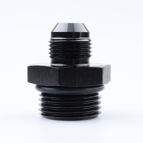 AC PERFORMANCE -8 AN Male Flare to -12 ORB Fitting Aluminum Black - color: Black, size: 8AN to 12AN ORB