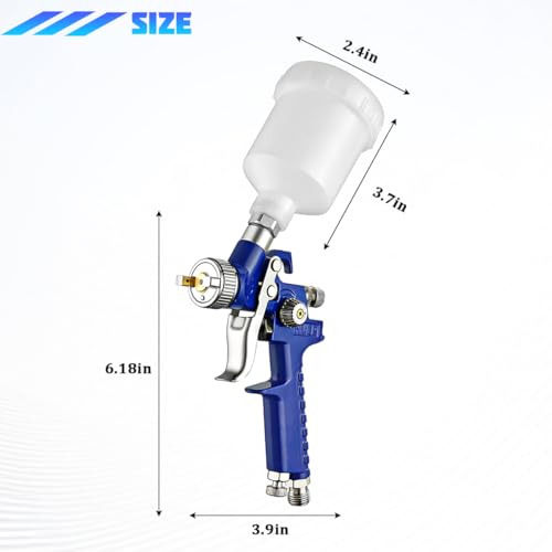 Zpana Mini Car HVLP Spray Gun, Vehicle Gravity Feed Air Paint Sprayer with 0.8mm Nozzle 125ml Cup, Automotive Touch Up Detail Spot Repair Paint Spraying Gun Accessories, Universal Fit