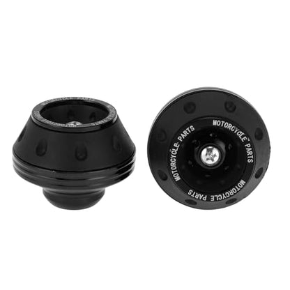 Motorcycle Front Fork Frame Sliders Falling Protection Wheel Crash Protector Scooter Moped Aluminum Alloy Black 2 Pcs - color: Black