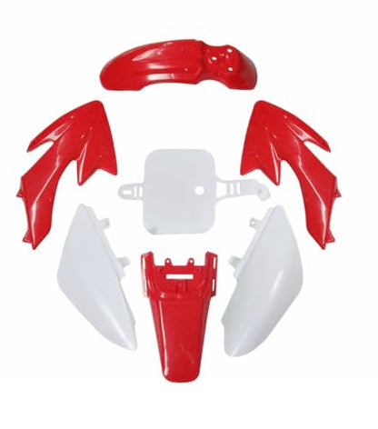 CRF50 Plastic Kit XR50 Plastic Fender Kit with Graphics Sticker Decals Kit & Red Seat & Fuel Tank For CRF 50 XR 50 SDG SSR 107 110 125 Pit Dirt Bike Motorcycle (Red) - color: Red