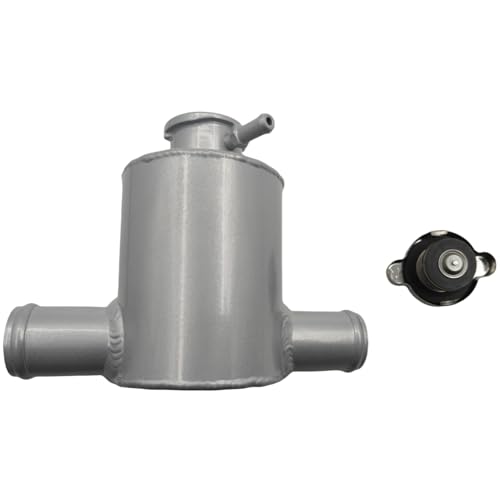 Universal 32mm Hose Filler Neck Aluminum Coolant Overflow Expansion Reservoir Tank With Cap