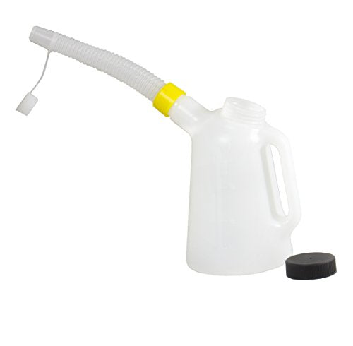 WirthCo Funnel King 94360 Translucent High Density Graduated Measuring Container, 1 Quart, 1 Liter, Polyethylene, Screw-On Flexible Spout with Cap - size: 1 Quarts