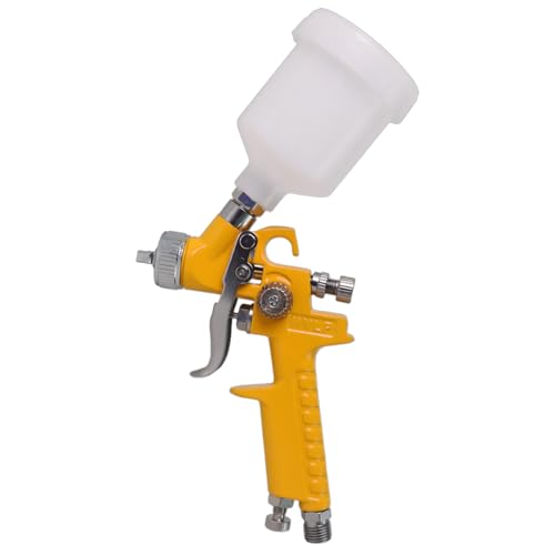 Osilly Car Touch Up Spray Gun with 1 mm Nozzle, Vehicle Spraying Gravity Feed Paint Sprayer Include 125ml Capacity Cup, Auto Air Spray Paint Gun, Universal for Motorhome Automobile Truck (Yellow) - color: Yellow, size: 1mm