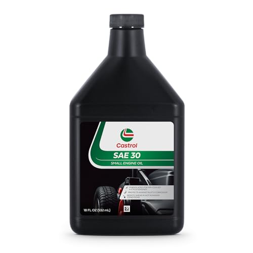 Castrol SAE 30 Small Engine Oil For 4-Cycle Engines – Protects Against Rust & Corrosion – Formulated For Air-Cooled Engines (Pack of 6 (18 oz Bottles)) - size: Pack of 6 (18 oz Bottles)