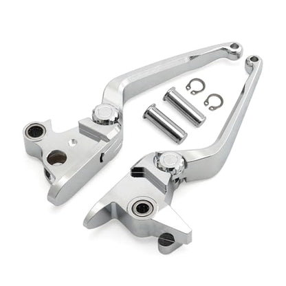 Motorcycle Levers Brake Clutch Handle Lever Adjustable Fit for Harley 2015-2024 Softail Fat Boy FLSB Street Bob FXBB Breakout FXLRS Fat Bob Low Rider FXLR Softail Slim FLHSC 114 (Long, Chrome) - color: Chrome, style: Long