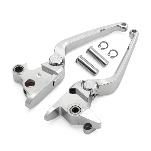 Motorcycle Levers Brake Clutch Handle Lever Adjustable Fit for Harley 2015-2024 Softail Fat Boy FLSB Street Bob FXBB Breakout FXLRS Fat Bob Low Rider FXLR Softail Slim FLHSC 114 (Long, Chrome) - color: Chrome, style: Long