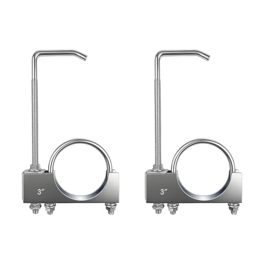 Exhaust Clamp with Hanger fit 3 Inch Universal Exhaust Pipe Rear Muffler Hanger for Car Truck (2PCS)