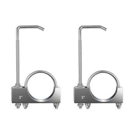 Exhaust Clamp with Hanger fit 3 Inch Universal Exhaust Pipe Rear Muffler Hanger for Car Truck (2PCS)