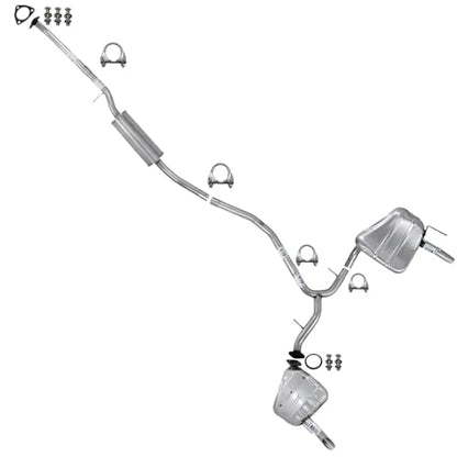 Exhaust Resonator Y-Pipe w/Pair of Mufflers Kit Compatible with Honda Civic 2016-2021 1.5L | Stainless Steel | Northeastern Exhaust | Includes Clamps, Gasket and Bolt-Kit | Direct-Fit Replacement