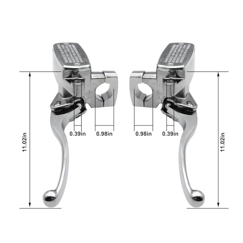 GXARTS 1 Pair Brake Master Cylinder Set Clutch Chrome Levers Compatible with Honda Shadow VTX1800 Compatible with Kawasaki Vulcan for Yamaha Road Star for Suzuki 1990-2007 25mm Left & Right