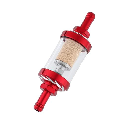 5/16 Inline Fuel Filter, Reusable Aluminum Filter with Clear Glass